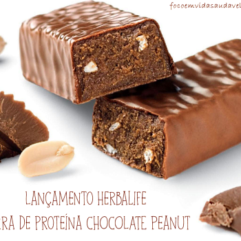 novidade barra proteina herbalife peanut chocolate com pasta amendoim - foco em vida saudavel