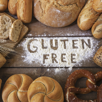 gluten free breads on wood background